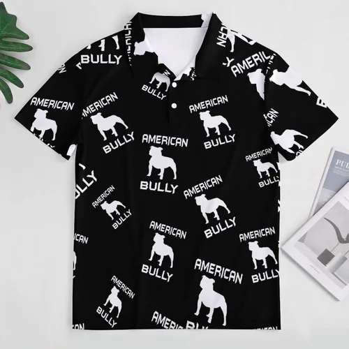 Vista 3 de American Bully Dog - Camiseta polo de manga corta para hombre, ajuste clásico, cuello estándar