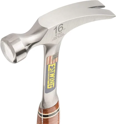 Vista 3 de ESTWING Martillo - Garra recta de 16 oz con cara lisa y agarre de cuero genuino - E16S
