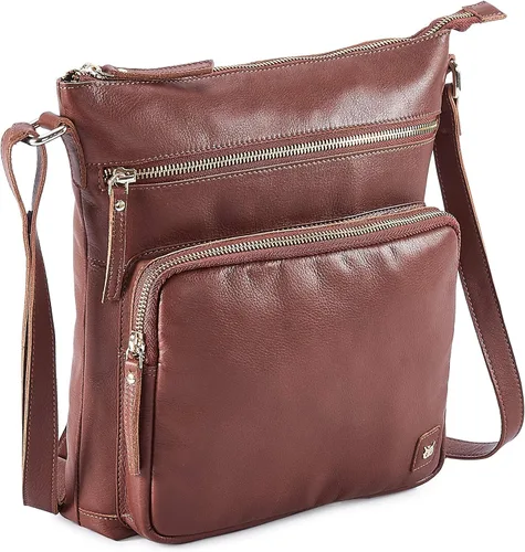 Vista 9 de Bolsos cruzados de cuero genuino y carteras para mujeres, bolsos de hombro cruzados hechos a mano, elegantes y modernos