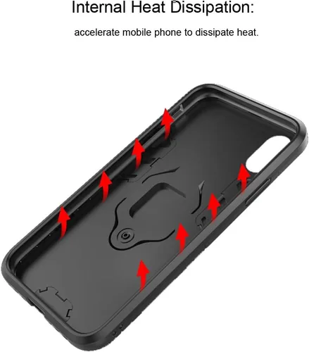 Vista 6 de Funda para Xiaomi Redmi Note 9 con protector de pantalla de vidrio templado Hybrid Heavy Duty Armor Funda protectora para teléfono con soporte