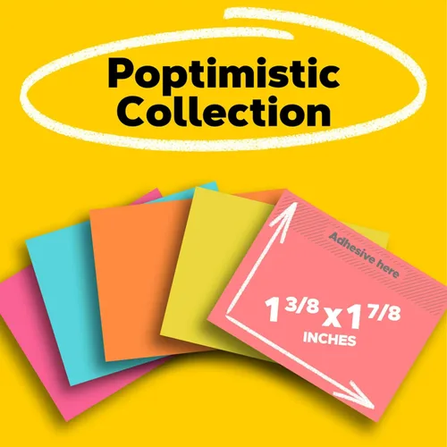 Vista 3 de Post-it Mini notas, 1 3/8 x 1 7/8 pulgadas, 24 blocs, notas adhesivas favoritas #1 de Estados Unidos, notas Poptimistic Post-it Notes, rosa intenso
