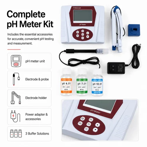 Vista 7 de Medidor de pH Fristaden Lab para alimentos y frutas, sonda 6621, tampones incluidos