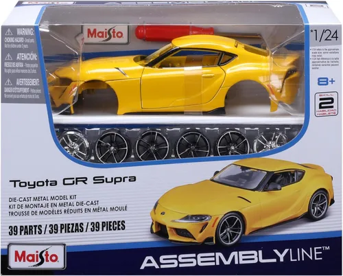 Vista 8 de Maisto 1:24 Línea de montaje 2022 Toyota Supra GR, Amarillo Metálico