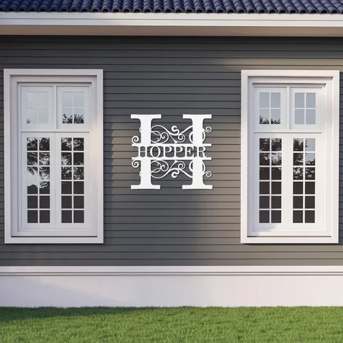 Vista 6 de Letreros de metal personalizados con nombre de familia, letreros de apellido, decoración del hogar arte de pared de metal al aire libre