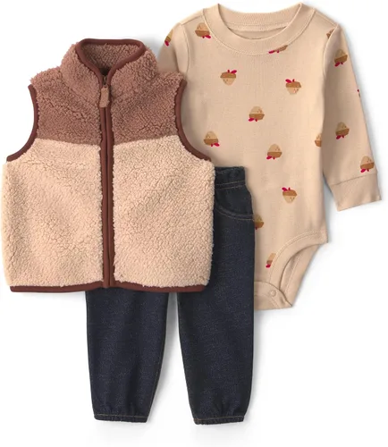 Vista 8 de Carter's Baby Boys' 3-piece Bodysuit Pant Sets Construcción azul