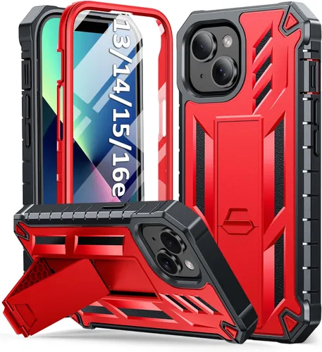 Vista 11 de SOiOS - Funda para iPhone 13, 14 y 15, con protector de pantalla integrado, color negro
