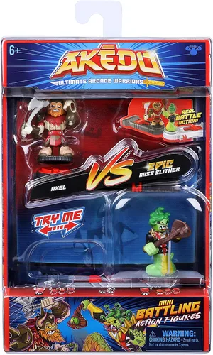 Vista 2 de Akedo Ultimate Arcade Warriors Versus Pack - Miss Slither Vs Axel, multicolor (14260)