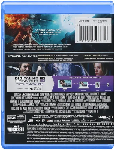 Vista 2 de I, Frankenstein [Blu-Ray 3D & 2D + DVD + Digital HD Ultaviolet] [3D Blu-ray]