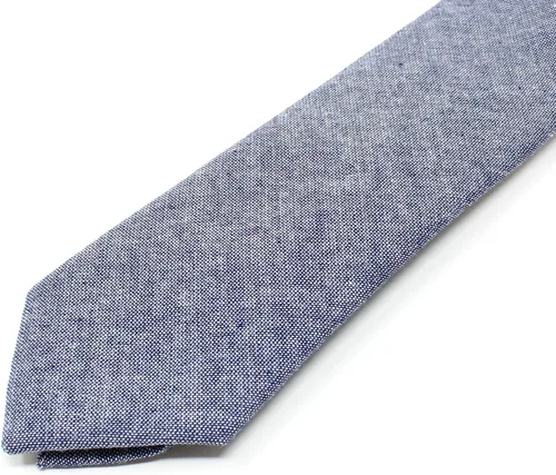 Vista 12 de Corbata delgada de algodón cambray para hombre, estilo desgastado texturizado - 2 1/2 pulgadas de ancho