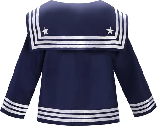 Vista 2 de ReliBeauty Uniforme de marinero para niños y niñas con sombrero, azul marino