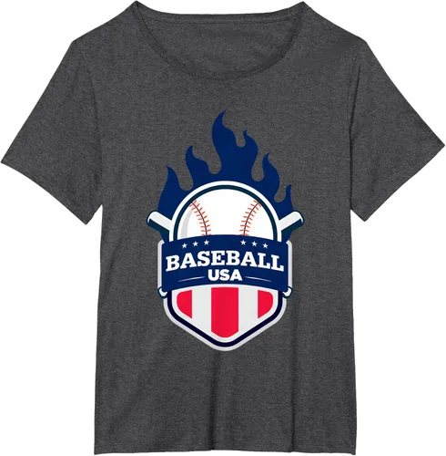 Vista 29 de Baseball USA Support the Team Shirt - Camiseta con la bandera de Estados Unidos, Blanco, S
