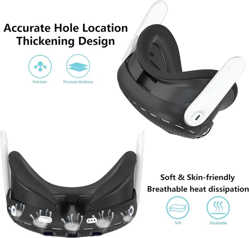 Vista 6 de EfficVerwal 3 in 1 Accessoris Set pro for Oculus Quest 3, Adjustable Quest 3 Elite Strap,Meta Quest 3 Head Strap with Battery, Shell Protective