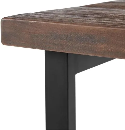 Vista 12 de Alaterre Furniture Pomona - Mesa auxiliar de madera maciza de 2 niveles con acabado natural y patas de metal, decoración moderna de granja