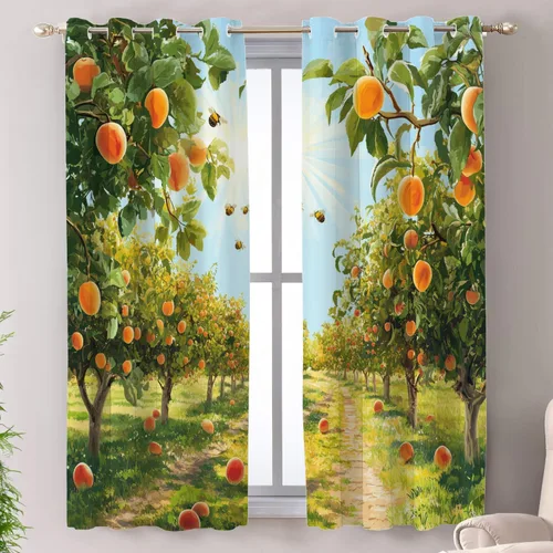 Vista 29 de Shrahala Cortinas republicanas de elefante americano para ventanas de cocina, paneles de cortina de ventana de poliéster multicapa con rayas rojas
