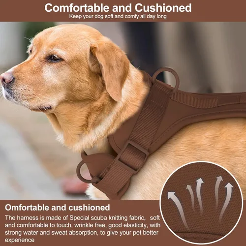 Vista 5 de Arnés ligero para perro sin tirones arnés ajustable y duradero de malla transpirable para mascotas con cojín suave y cómodo, para perros pequeños