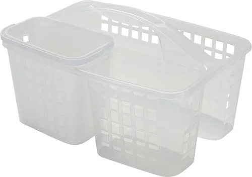 Vista 9 de Bath Bliss 2 en 1 portátil, organizador de ducha y baño para champú, acondicionador, jabón y cosméticos, en bolsa de baño gris (26118-GRIS)