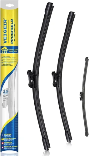 Vista 21 de Paquete de 3 plumas limpiaparabrisas delanteros y traseros para automóviles, calidad original de fábrica, 20 pulgadas, 20 pulgadas, 12 pulgadas