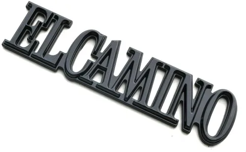 Vista 2 de 2 piezas para El Camino 1978-1987, emblema de panel de cuarto de panel, placa de identificación 3D, repuesto para El Camino (negro brillante)