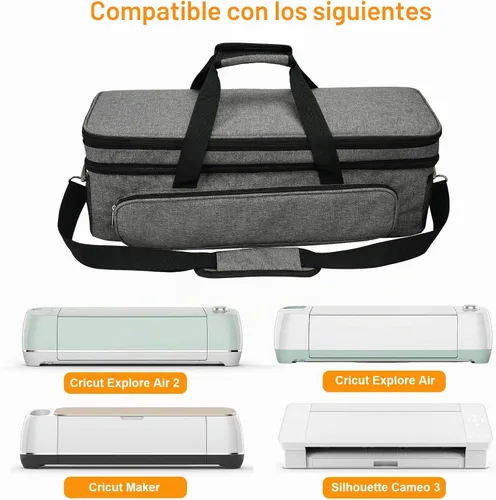 Vista 6 de Luxiv Estuche de transporte para Cricut Maker Bolsa de 2 capas para Explore Gris