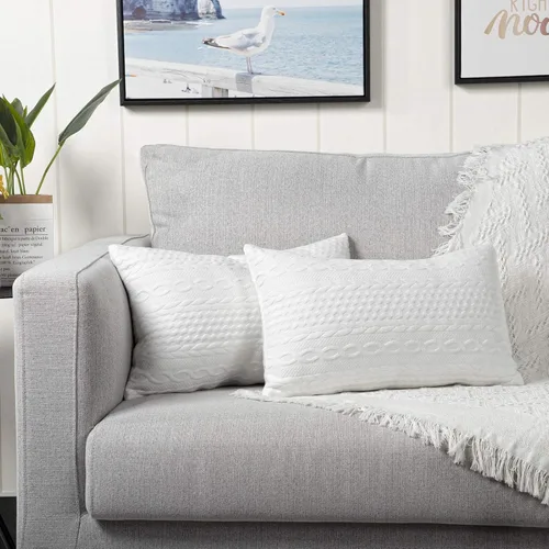 Vista 2 de YAERTUN - Juego de fundas de almohada decorativas muy suaves con diseño moderno en relieve