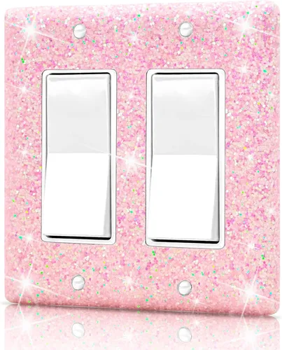 Vista 26 de Dengduoduo Placas de pared, cubierta decorativa para interruptor de luz, cubiertas decorativas de tomacorrientes, diamantes de imitación plateados
