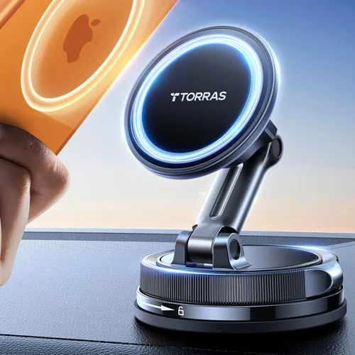 Vista 8 de TORRAS 2026 Vacuum para Montura de Coche Magsafe【98+LBS de Sujeción Más Fuerte y Imán Ultra】Soporte Magnético para Teléfono para Tu Coche, Montura