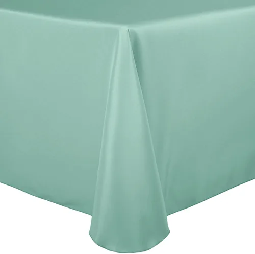 Vista 29 de Ultimate Textile 60 x 102 in Oval Tablecloth Polyester Linen - Machine Washable Stain & Wrinkle Resistant Seamless Design for Dining Events - Aqua
