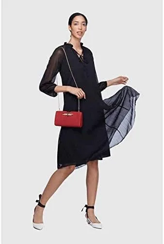 Vista 7 de LaBante London - Bolso vegano rojo para mujer, bolso de noche, bolso de mano, bolso de noche, bolso de noche, bolso pequeño para mujer, Rojo