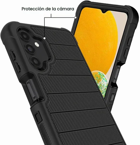 Vista 3 de Funda para Galaxy A13 5G, Samsung A13 5G con protector de pantalla HD [a prueba de golpes] 3 en 1 funda protectora duradera de PC y TPU para Samsung