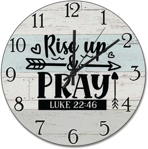 Vista 26 de Trust in the Lord With All Your Heart - Reloj de pared con versículo bíblico – Arte de cita religiosa de madera cristiana inspiradora – Madera