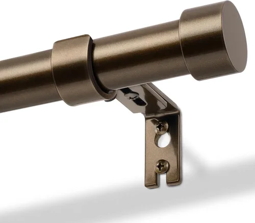 Vista 18 de Zeerobee Barras de cortina para ventanas de 16 a 24, barra de cortina negra, ajustable de 1 pulgada resistente para exteriores e interiores, poste