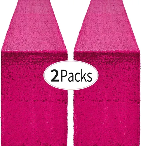 Vista 53 de Pufogu - Camino de mesa de lentejuelas brillantes de 12 x 72 pulgadas para fiestas de cumpleaños, decoración de bodas, despedidas de soltera