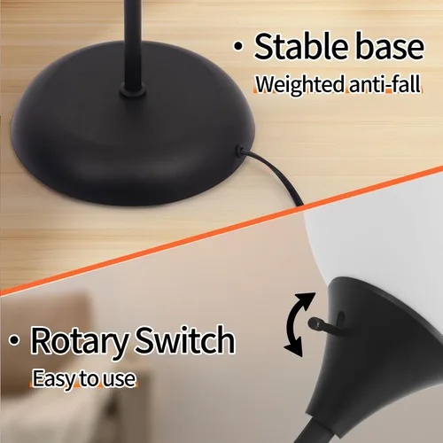 Vista 4 de Lámparas de pie para sala de estar con control remoto, brillo continuo ajustable y temperatura de color de 2700 K-6500 K, lámpara de pie ajustable