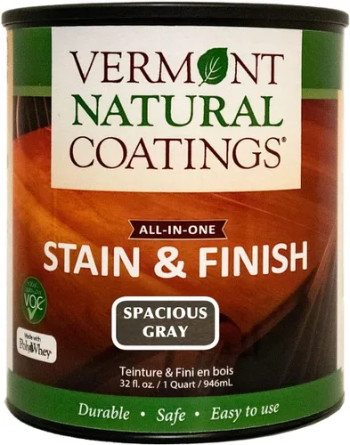 Vista 16 de Vermont Natural Coatings PolyWhey Stain & Finish - Champlain Blue - Cuarto de galón