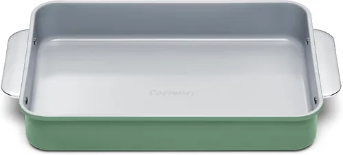 Vista 15 de Caraway Molde rectangular pequeño antiadherente de 9" x 6.5", no tóxico, sin PTFE ni PFOA, núcleo de acero aluminizado, bandeja para hornear