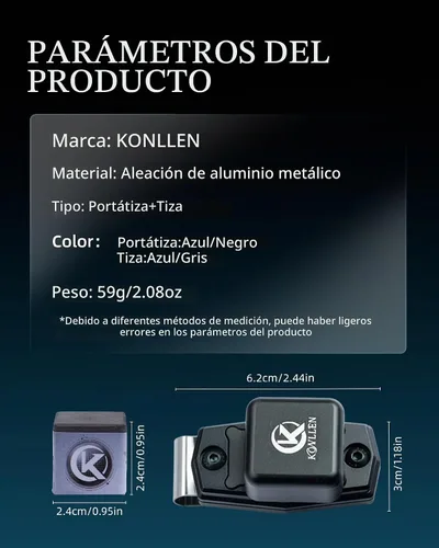 Vista 2 de KONLLEN Pool Cue Chalk, Nano Technology