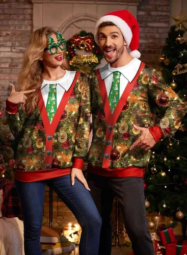 Vista 2 de Arvilhill Sudaderas de manga larga con estampado en 3D de Navidad para hombre