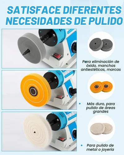 Vista 2 de BAOSHISHAN - Amortiguador de banco de velocidad variable con 3 tipos de ruedas de pulido