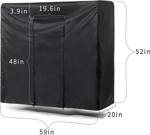 Vista 2 de Funda para perchero de 59 pulgadas para almacenamiento, resistente al polvo, impermeable, con 2 cremalleras fuertes completas, funda para armario