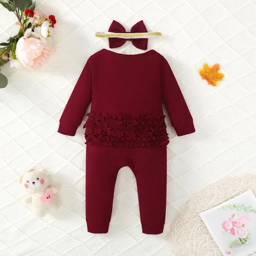 Vista 2 de Mikrdoo Ropa de niña recién nacida, ropa de bebé para otoño e invierno, trajes de manga larga, mameluco de 0 3 6 12 meses