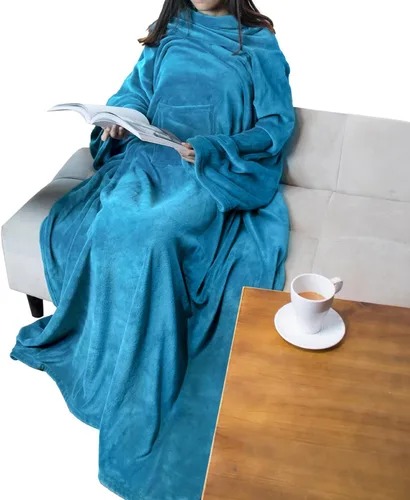 Vista 30 de PAVILIA Wearable Blanket with Sleeves for Adult Women Men, Cozy Fleece Warm Wrap Throw with Arms, Gifts for Christmas, Wife