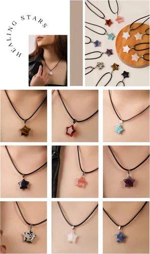 Vista 7 de Kawaii Star Necklace Y2K Cord Necklace Jewelry for Teen Girls Women Trendy Stuffs