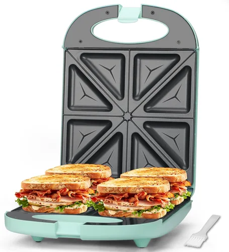 Vista 8 de Baker's Friend waflera belga doble gruesa, 2 x 6 pulgadas, waflera eléctrica con platos antiadherentes, 1200 W, perfecta para niños y desayuno