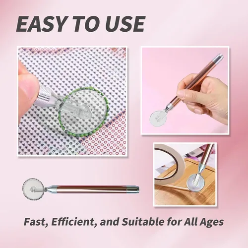 Vista 4 de Juego de 3 ruedas LED de diamantes de imitación para arte, suministros rápidos y eficientes para joyas 5D Nail Arts DIY Herramientas Accesorios