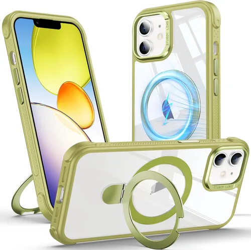 Vista 22 de Anqrp Funda transparente con función atril magnética con junta tórica para iPhone 12/12 Pro, compatible con Mag-Safe, de grado militar, reforzada