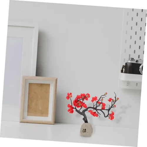Vista 3 de DOITOOL Adornos de resina de cerámica Wintersweet flor falsa para decoración de oficina en casa