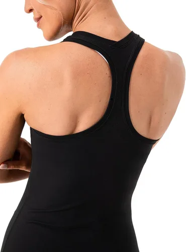 Vista 6 de Ukaste Camiseta sin mangas de entrenamiento para mujer Studio Essential con espalda cruzada de algodón suave para yoga y correr