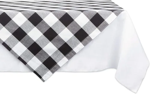 Vista 21 de DII Buffalo Check Collection, mantel clásico de granja, 52 x 52 pulgadas, color verde antiguo