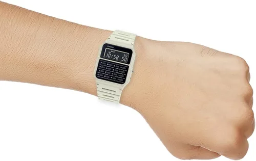 Vista 6 de Casio CA-53WF-8B Calculadora Beige Digital Reloj para hombre Original Nuevo Clásico CA-53 Beige Digital