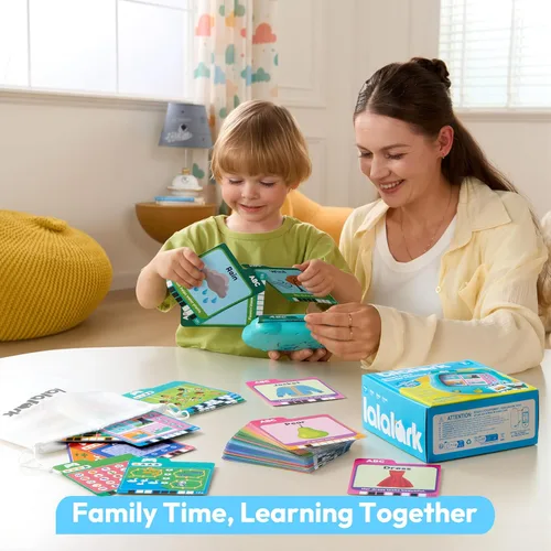 Vista 7 de Tarjetas parlantes educativas lalalark para niños de 3, 4, 5 años, juguetes de aprendizaje para niños con 136 palabras visuales y 64 juegos, juguete